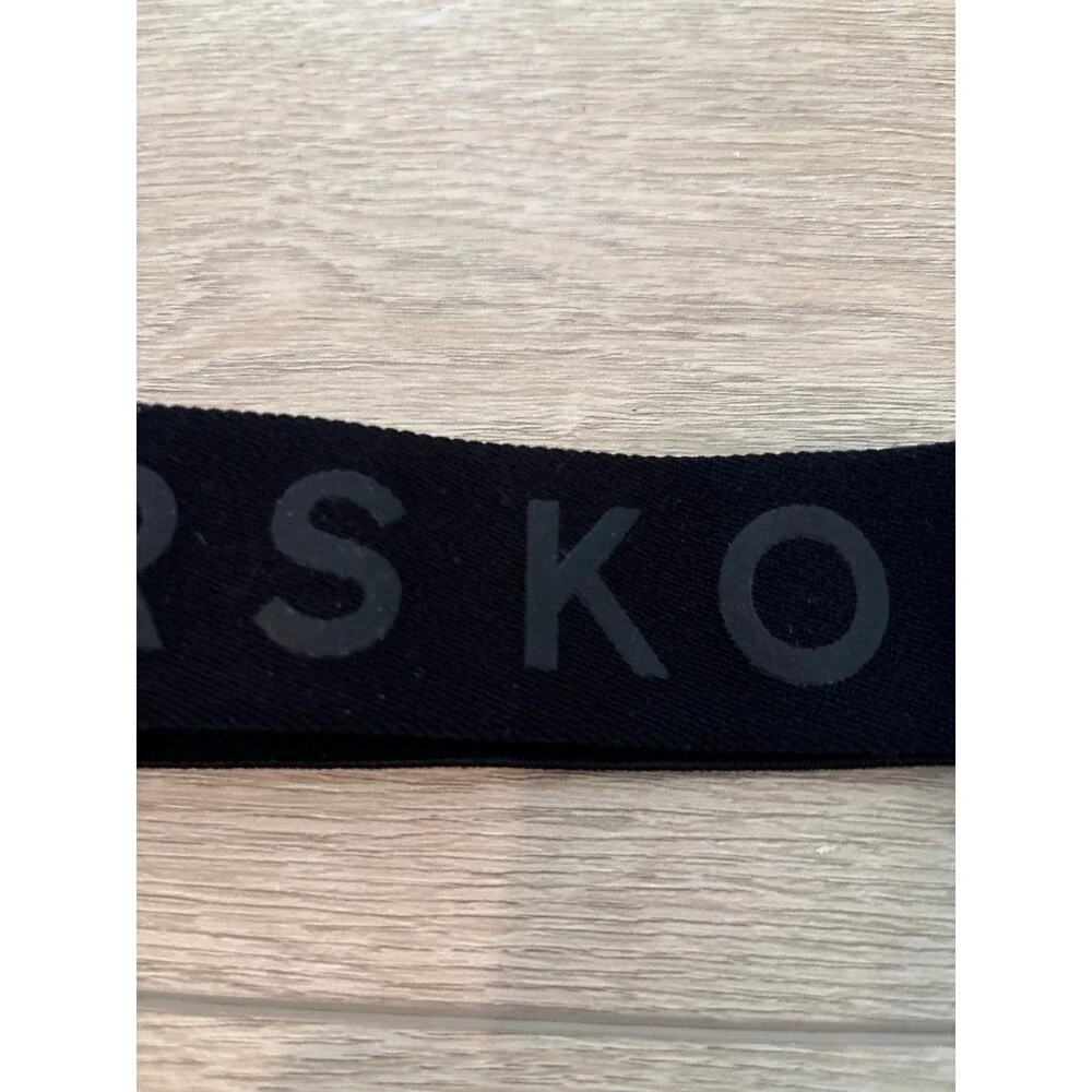 MK Michael Kors Reversible Belt Silver Y2K 90s stretch logo gunmetal grunge s/md